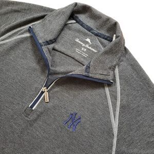 Tommy Bahama New York Yankees Size Small Mens 1/4 Zip READ DESCRIPTION Gray